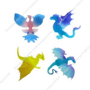 Jouets animaux à presser extensibles et collants, grands jouets sensoriels en TPR élastique avec queues lumineuses, oiseau, <span class=keywords><strong>requin</strong></span>, couleurs vives - Product Image 4