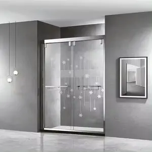 定制框架透明钢化玻璃浴室淋浴门站立浴室滑动玻璃门步入式淋浴房屏幕