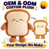 Usine de jouets en peluche personnalisés OEM ODM, animaux en peluche, design personnalisé, peluche en forme de pain, jouet doux, cadeau pour enfants, mascotte