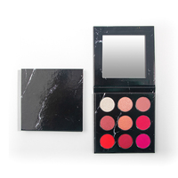 Palette de fards à paupières en poudre cartonnée, 9 couleurs, végane, sans cruauté, personnalisable, résistante à l'eau, haute pigmentation, effet scintillant, vente en gros