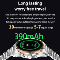 Montre connectée HK98 à écran tactile rond haute résolution, prise en charge NFC, rappels, contrôle gestuel, boussole, bracelet en métal, écran AMOLED