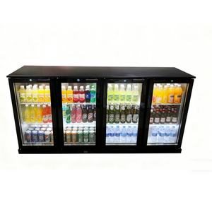 Nuevead-Estantes de acero inoxidable para encimera, refrigerador de barra trasera con pantalla digital de 416L, con cuatro puertas de cristal, energía eficiente, de acero inoxidable - Product Image 1