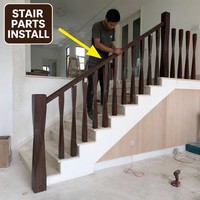 Balustre et poteau de balustrade torsadés en bois massif pour escalier moderne, taille personnalisée, OEM