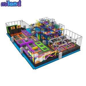 Parc de trampolines intérieur pour centres commerciaux, nouveau design, mur d'escalade, zone de slam dunk, ensemble complet, parcours de cordes durable - Product Image 4