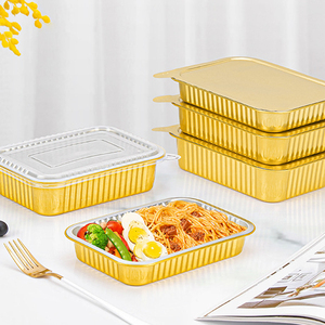 Envase Rectangular Desechable Económico para Alimentos, Tazón de Papel de Aluminio de Lujo para Postres, Duradero, 750 ml, con Tapa de Plástico, Lonchera para Llevar - Product Image 5