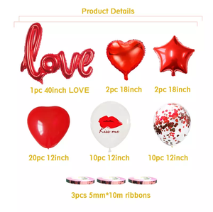 بالونات حمراء على شكل قلب ، 48 قطعة, مجموعة بالونات من اللاتكس ، تستخدم في حفلات الزفاف وعيد الحب - Product Image 4