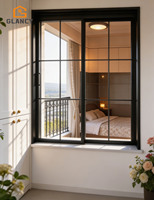 Ventanas Corredizas Francesas de Aluminio con Doble Acristalamiento, Ventana Corrediza de Vidrio con Rejilla Impermeable y Resistente al Viento para Casas