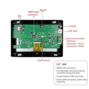 หน้าจอคอมพิวเตอร์มนุษย์ HMI ขนาด7นิ้ว800x480 HMI หน้าจออัจฉริยะการกำหนดค่า UART TFT พร้อมหน้าจอสัมผัสแบบต้านทาน - Product Image 3