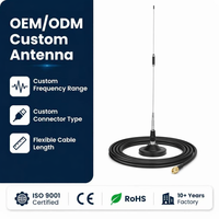Antenne double bande VHF/UHF à polarisation verticale 144/430 MHz 12 dBi à gain élevé avec base magnétique et connecteur fileté pour autoradio, compatible OEM