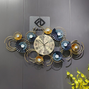 90x45cm tùy chỉnh Bắc Âu Tây Cổ Điển Đồng hồ Dubai quá khổ kim loại treo tường hoa trang trí nghệ thuật đồng hồ cho nhà dropshipping DDP - Product Image 6