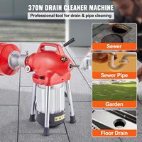 VEVOR-Tarière électrique pour égout, 5/8 pouces, 370W, 7 coupeurs, contrôle CW/CCW, 1.6 pouces, 2 câbles sectionnels en acier, drain