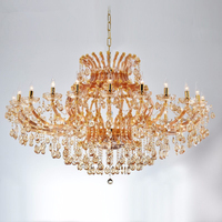 Lustre européen de luxe en or pour hall d'hôtel salon restaurant fête mariage suspension