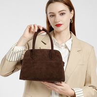 Sacs fourre-tout rétro en cuir de vachette grande capacité pour femmes, sac à main en daim, sac fourre-tout vintage avec poignée, sac à bandoulière tendance, sac fourre-tout de luxe discret