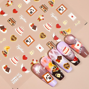 Calcomanías de Uñas con Beso de Cupido para el Día de <span class=keywords><strong>San</strong></span> Valentín 2026, Diseño de Labios para Arte de Uñas, Decoración Romántica para <span class=keywords><strong>Manicura</strong></span> DIY - Product Image 2