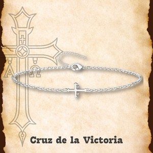 Fabriqué en acier argenté de haute qualité Bracelet croix en acier argenté VICTORY Bracelet élégant et fin - Product Image 3