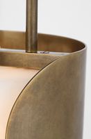 Suspension LED moderne YH en albâtre, cylindre en laiton antique, abat-jour en pierre naturelle, luminaire suspendu LED pour îlot de cuisine et chambre à coucher