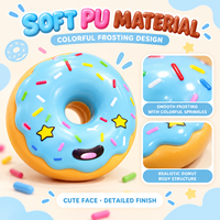 Vente en gros de jouets en PU de la marque MXL, en forme de beignets, avec visages mignons et colorés, pour soulager le stress, pour les enfants de 5 à 7 ans, boîte de 12 pièces