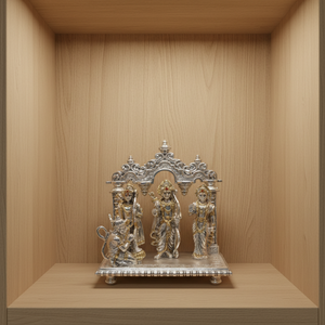 Elegant Silver Plated Handmade Religious Ram Darbar Idol Rama Sita Laxman Hanuman <b>Home</b> <b>Temple</b> Wedding Birthday Diwali Gift - Product Image 2