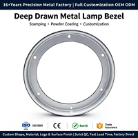 Custom Deep Drawn Stamping Lamp Bezel Powder Coated Round Metal Retaining Ring for LED Lighting