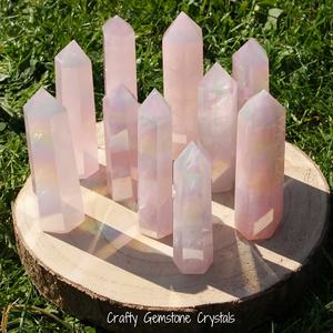 Atacado de Cristal HOLA Aura Torre de Quartzo Rosa Cristal Obelisco para Decoração - Product Image 4
