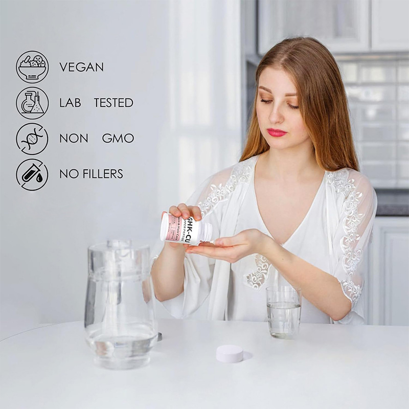 GHK-CU Copper Peptide Capsules 120mcg Per Capsule Supports Skin & Hair Health OEM ODM Manufacturing