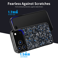 Coque pour iPhone 17 Pro Max en fibre de carbone forgée, robuste, résistante à l'abrasion, compatible avec support magnétique, pour garçons