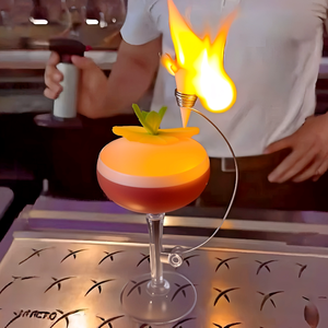 แก้วค็อกเทลโลหะตกแต่งแบบเน็ตเรด พร้อมคลิปเปลี่ยนสีไฟรูปดอกกุหลาบเพลิง สำหรับร้านอาหารและบาร์ - Product Image 4