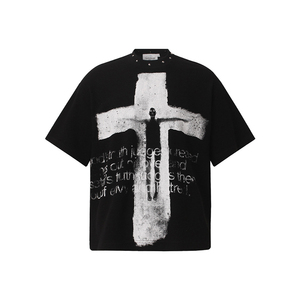 Camiseta de Moda con Bordado de Cruz Abstracta de la Cultura Gobia para <span class=keywords><strong>Hombre</strong></span> <span class=keywords><strong>y</strong></span> <span class=keywords><strong>Mujer</strong></span> - Camiseta Waffle de Alta Calidad - Product Image 5