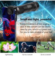 Objectif téléobjectif 38X pour téléphones mobiles, objectif de caméra à zoom haute magnification pour iPhone pour Samsung, montage universel en verre