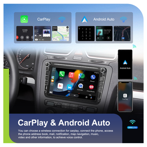Radio para Auto Android Podofo de 8'' 4+64G con CarPlay/Android Auto Inalámbrico, GPS, WIFI, FM, RDS para Volkswagen/Seat/Skoda, Electrónica para Auto OEM - Product Image 2