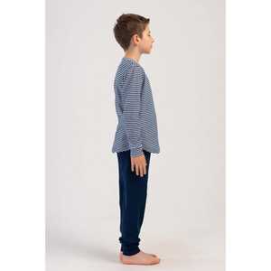 Ensemble de pyjama à manches longues pour garçons, col interlock, manches à revers, coton doux, imprimé dinosaure, pour les saisons été et hiver - Taille 7-8/13-14 - Product Image 2