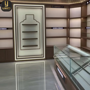 Thiết kế hiện đại khói cửa hàng Showcase hiển thị truy cập lớn kính hiển thị trường hợp khói cửa hàng trong gỗ Kệ thuốc lá đồ đạc - Product Image 4