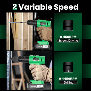Perceuse à percussion sans fil 20V avec visseuse à vitesse variable pour percer, alimentée par batterie, livraison directe, entrepôt local UE CD-20E-2 - Product Image 3