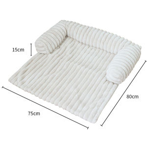 Bestseller Grau-Weiß Maßgefertigter Kunstfell-Flanell Polyester Superweicher Hundebettbezug für Bett und Sofa - Product Image 4