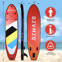 Planche de paddle gonflable portable et pliable personnalisée avec pompe pour sports nautiques, surf et pêche