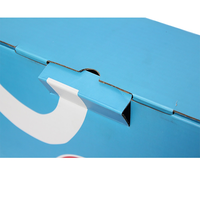 Boîte d'expédition en carton ondulé avec logo personnalisé imprimé, pelliculage mat, bleu luxe, emballage écologique pour petites entreprises