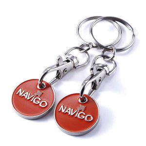 <b>Custom</b> Metal Shopping Cart Coin <b>Keychains</b> - Engraved Logo Token for Grocery Carts & Promotions - Product Image 3