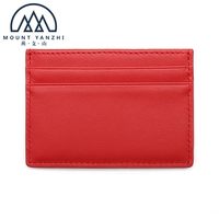 Dompet Kartu Saku Mewah Logo Kustom Anti Maling Tipis Kulit Asli Pemblokir Rfid Tempat Kartu Kredit Bisnis