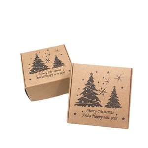 Mini caja para cupcakes de papel Kraft con etiqueta privada personalizada, caja de regalo de papel Kraft con ventana transparente para Navidad - Product Image 6