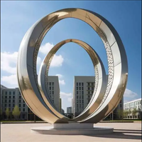Grande sculpture urbaine créative sur mesure en acier inoxydable