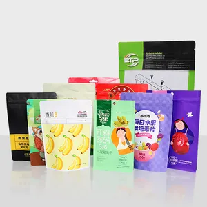 Colors Stand Up Pouch Bags Plastic Sealed Bag Logo Zip Lock Plastic Printed Stand Up Pouch Bag