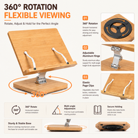 Rotation des supports de livres de cuisine avec des trombones de page Angles de plusieurs hauteurs pour les livres support de livre de bureau réglable