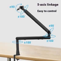 Bras de microphone réglable haut de gamme et support pour téléphone |   Support universel à bras articulé pour diffusion en direct et enregistrement, profil bas