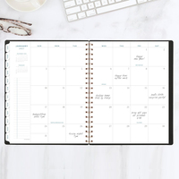 Agenda personnalisé avec couverture en cuir, carnet de notes, logo estampé, reliure spirale, organiseur, coffret cadeau, livre imprimé