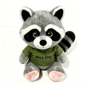 Peluche raton laveur personnalisée assise, Peluche raton laveur avec chemise, Peluche animal raton laveur, Peluche raton laveur mignonne - Product Image 5