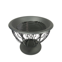 Brasero d'intérieur sans fumée Bochen à base plate, chauffant, pour béton, modèle BCFP002, pour brûler du bois en extérieur sans fumée