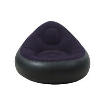 Fauteuil Gonflable de Camping Extérieur avec Pompe et Repose-Pieds, Canapé Gonflable Floqué pour Salon, Mobilier de Salon Gonflable
