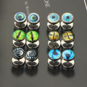 स्टेनलेस स्टील पुरुषों कान की बाली स्टड कान भेदी प्लग सुरंग पेंच डिजाइन मुझे गेज कान की बाली के लिए फ्लैट वापस संवर्धन बाली सेट - Product Image 2