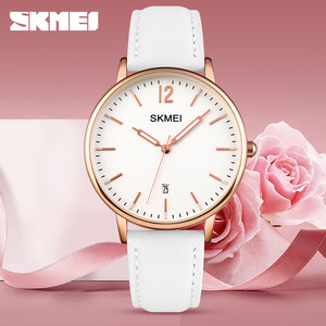 Skmei Minimalist Quartz Watch Rose Gold Round Analog Calendar Ladies Watch 8mm Thickness 30M Waterproof Stainless Steel Buckle - Product Image 2