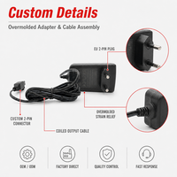 Câble de charge avec adaptateur EU pour appareils de soins personnels, cordon d'alimentation avec connecteur 2 broches surmoulé
